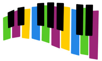 Music piano instrumental keyboard multicolored calendar